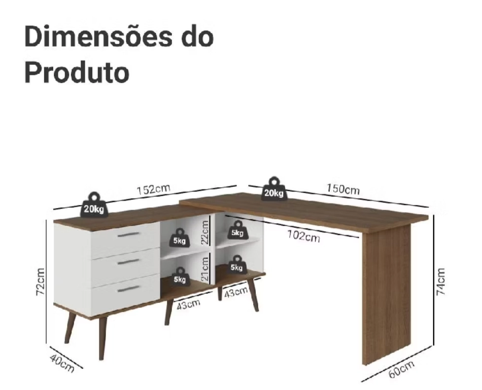 Mesa escrivaninha em L   .............. 👇 LINK na DESCRIÇÃO 👇 - imagem 2