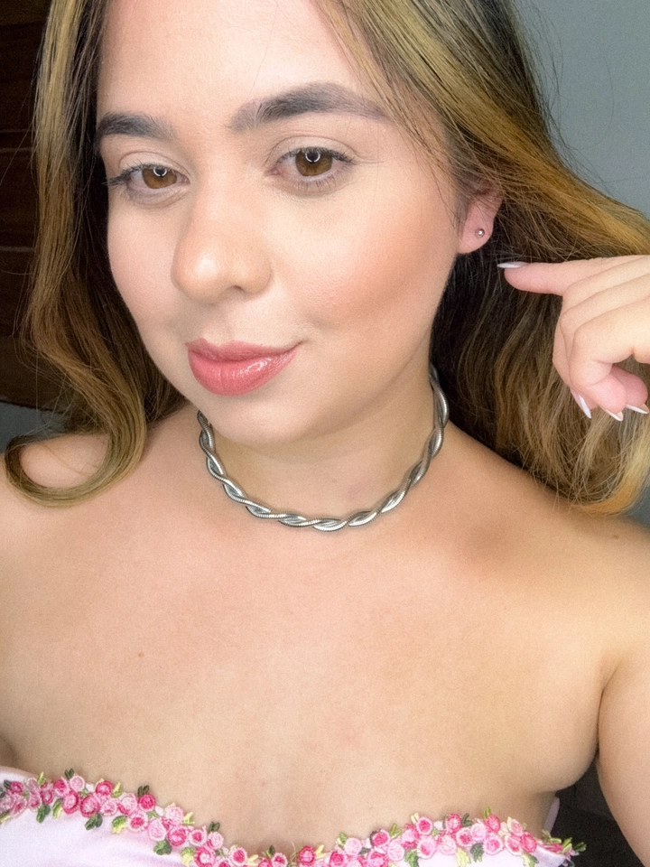 Conjunto colar trançado - aço inoxidável  - 1