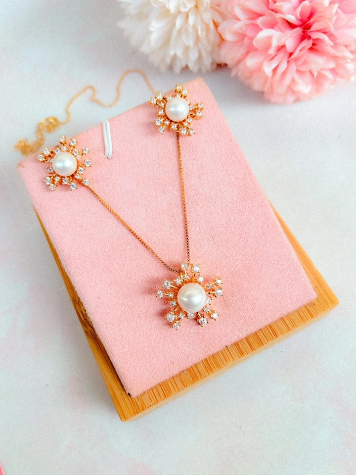 Conjunto pérola com brilho  - 1