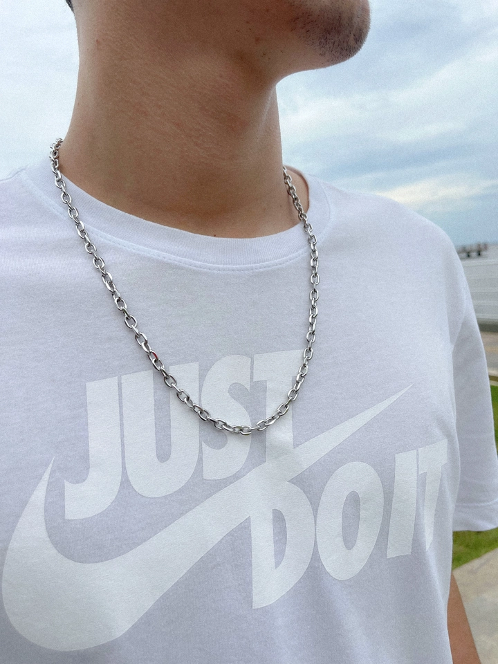 Colar masculino corrente grossa - aço inoxidável 