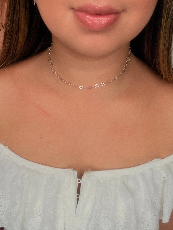 Choker elos corações  - 1