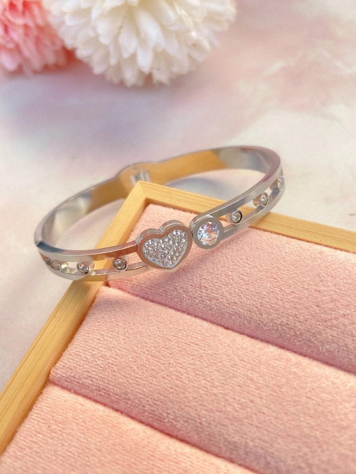 Bracelete coração - aço inoxidável  - 1