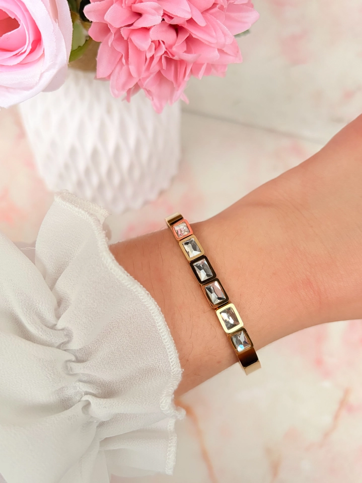 Bracelete brilho intenso - aço 
