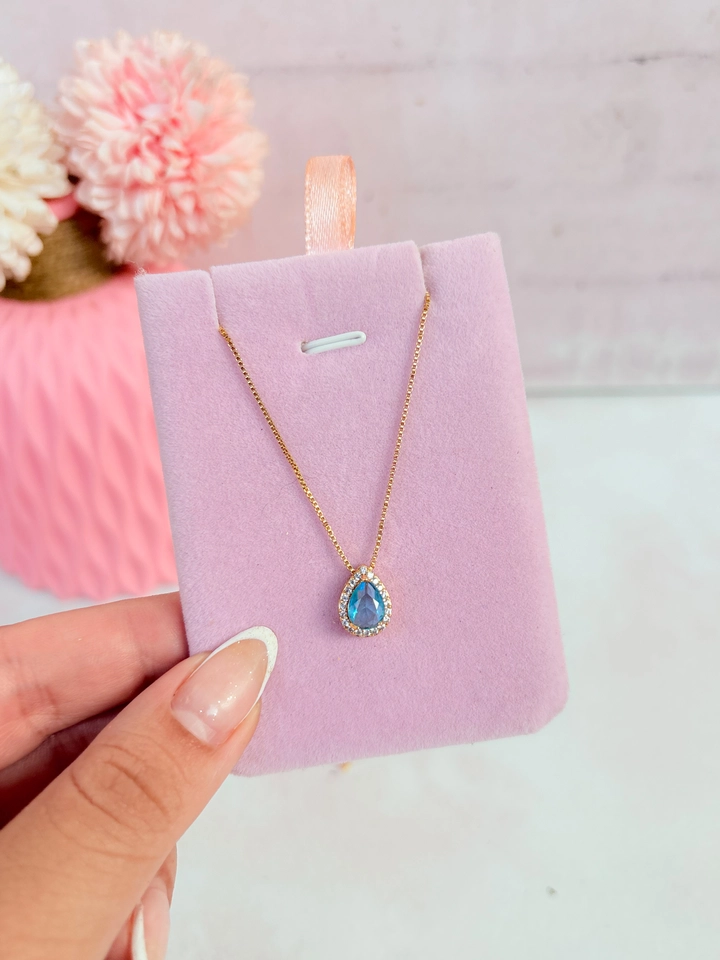 Colar gota - azul  - 1
