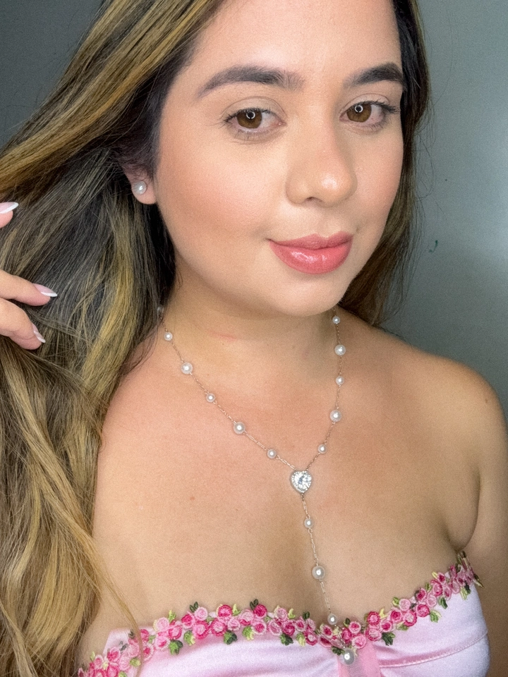 Conjunto de pérolas gravatinha - aço inoxidável  - 1