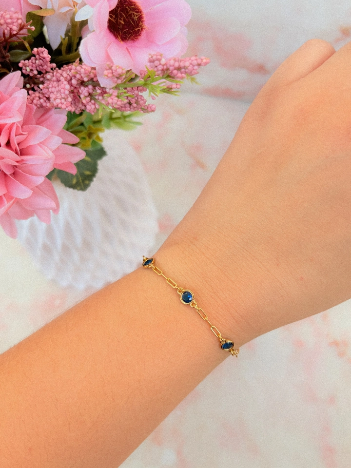 Pulseira pontinho azul  - 1