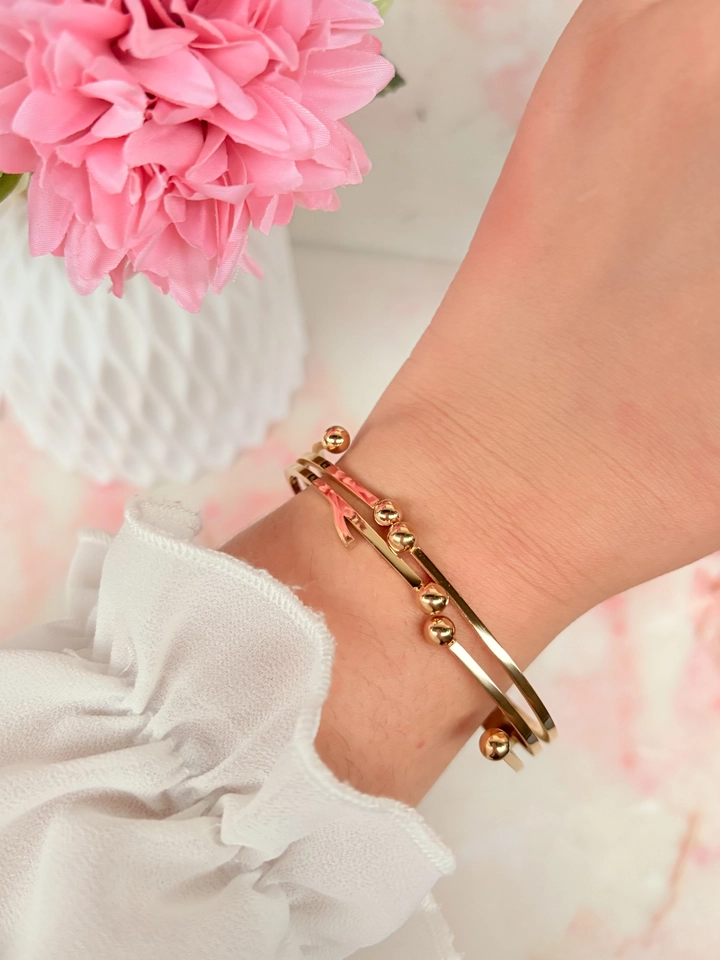 Bracelete bolinhas - aço 