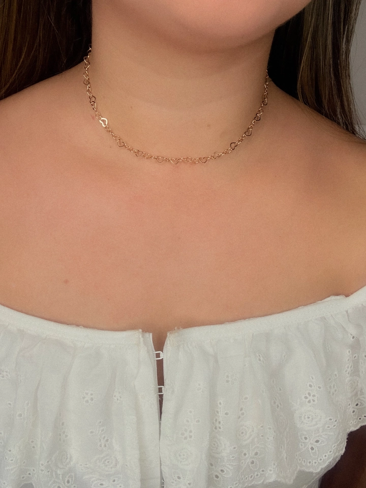 Choker elos corações  - 1