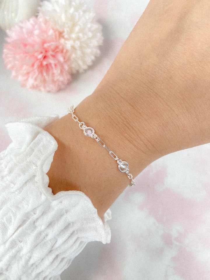 Pulseira pontinhos - prata  - 1