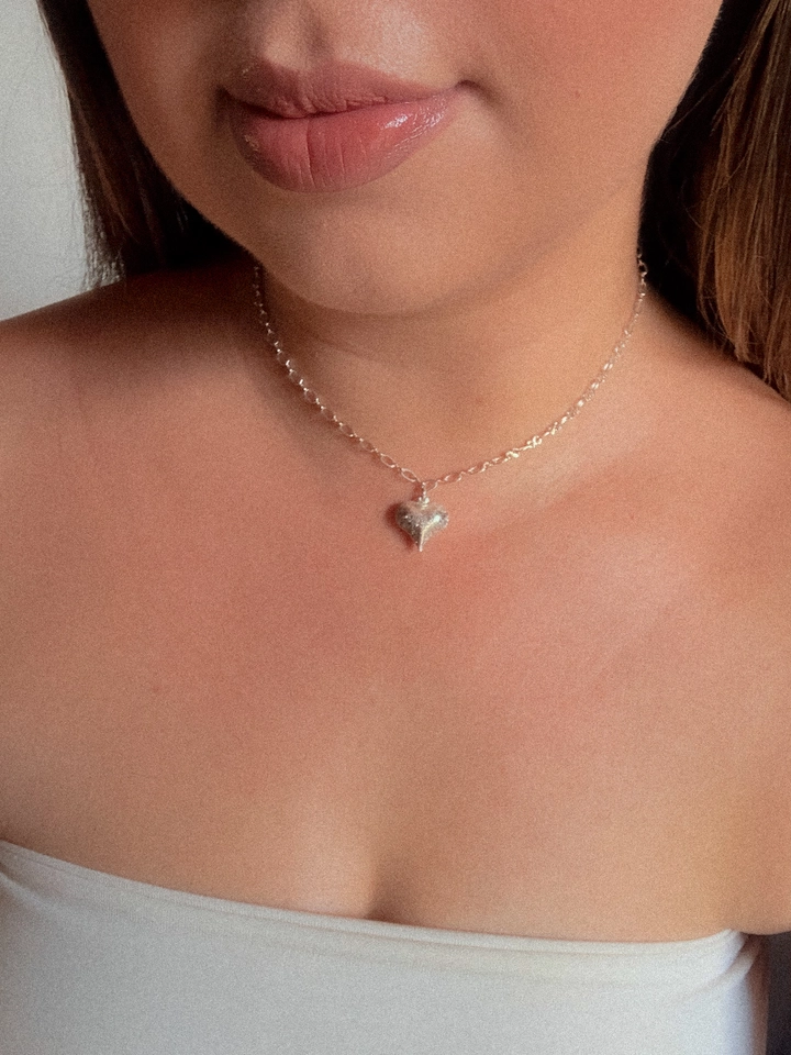 Choker coração achatado  - 1