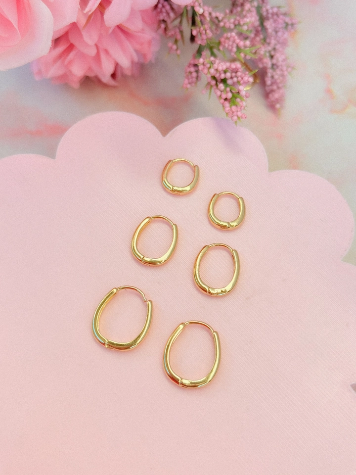 Trio de argolinhas oval 