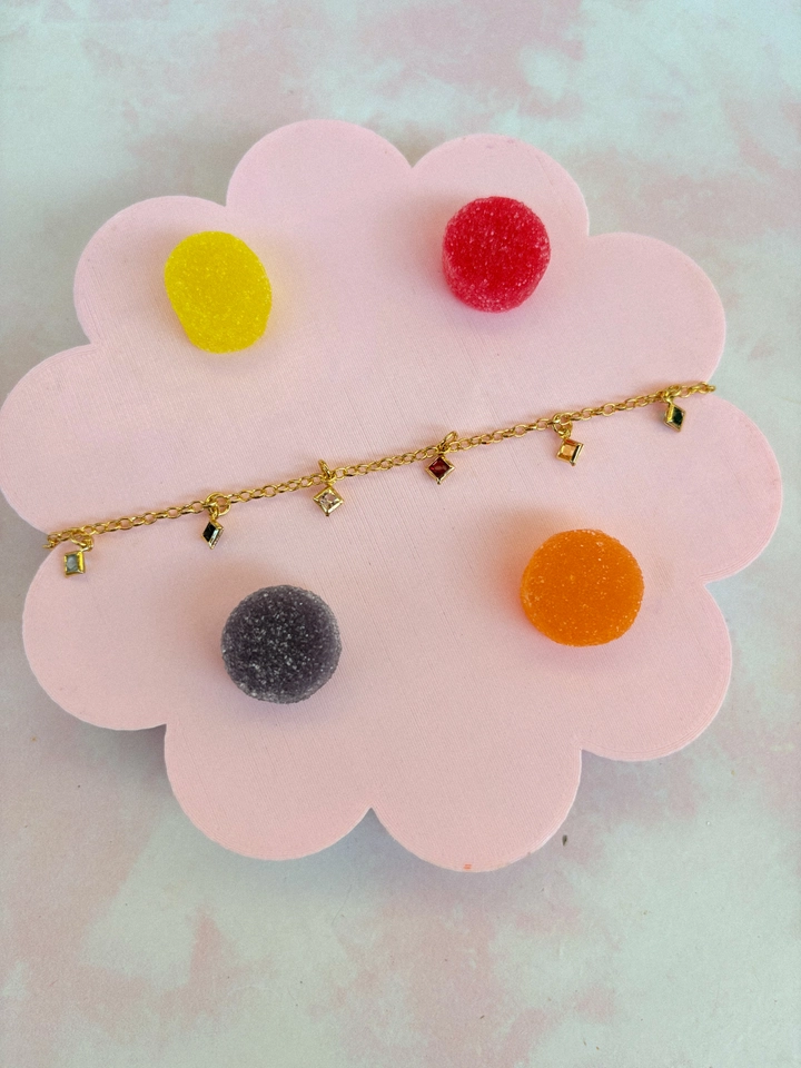 Pulseira infantil pedrinhas  - 1