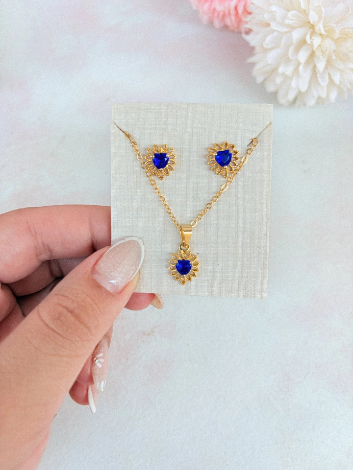 Conjunto coração azul  - 1