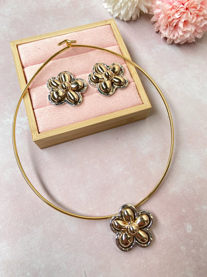 Conjunto aro flor 