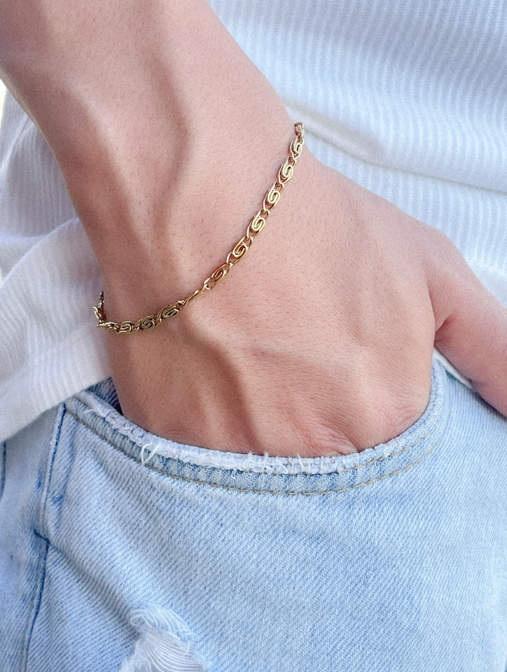 Pulseira masculina elos - aço inoxidável 