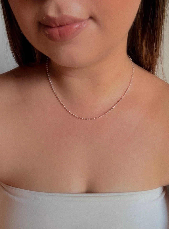 Choker bolinhas - prata  - 1