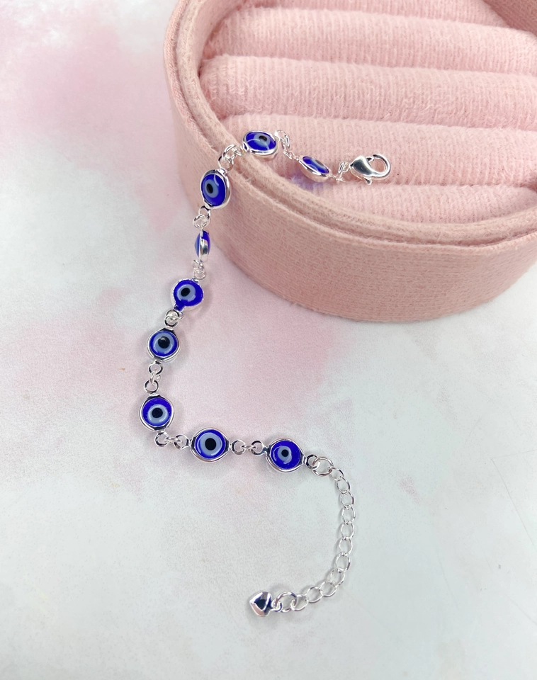 Pulseira olho grego - prata  - 1