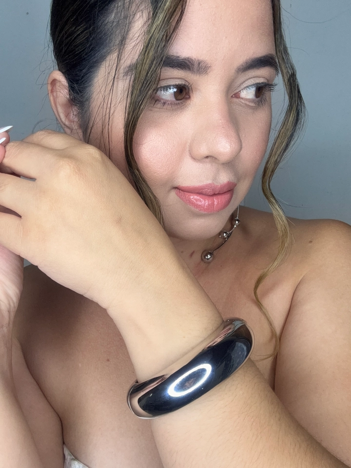 Bracelete liso prata - biju  - 1