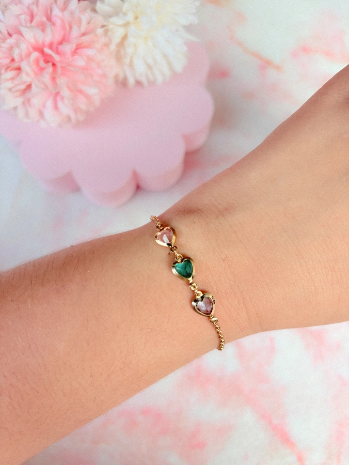 Pulseira três corações  - 1
