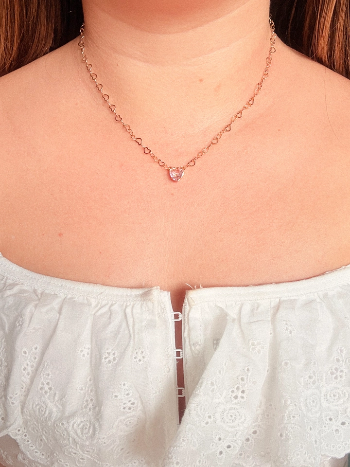 Choker coração rosa - 1