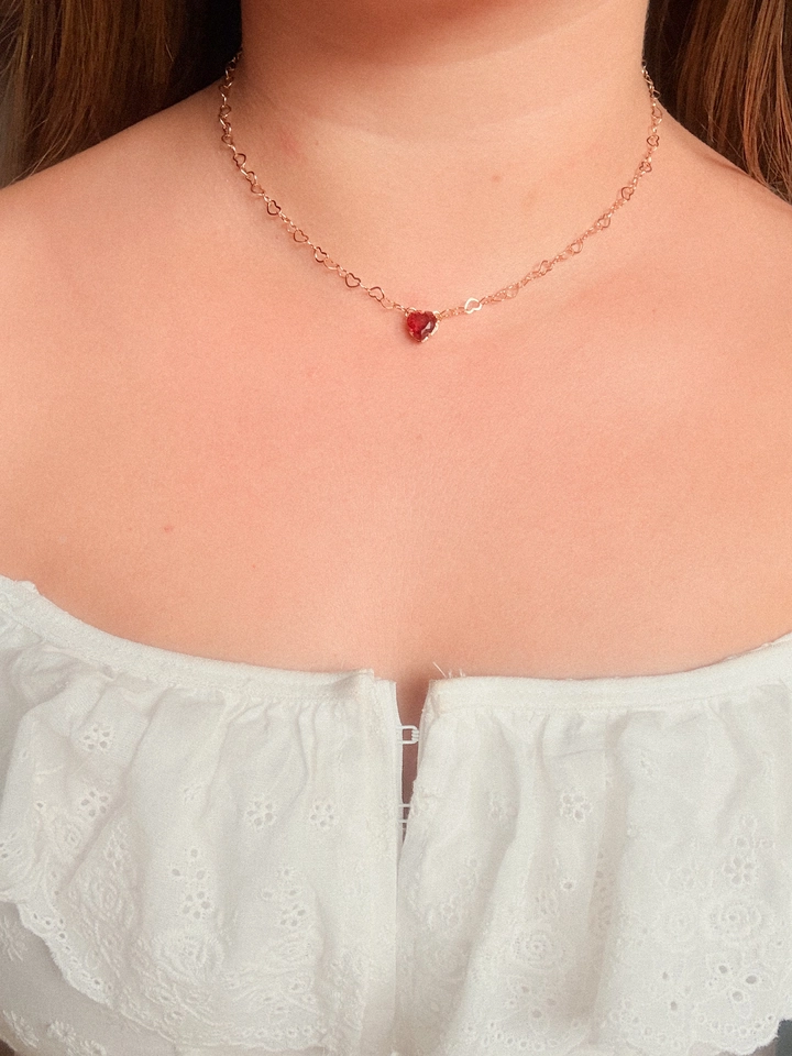 Choker coração vermelho  - 1