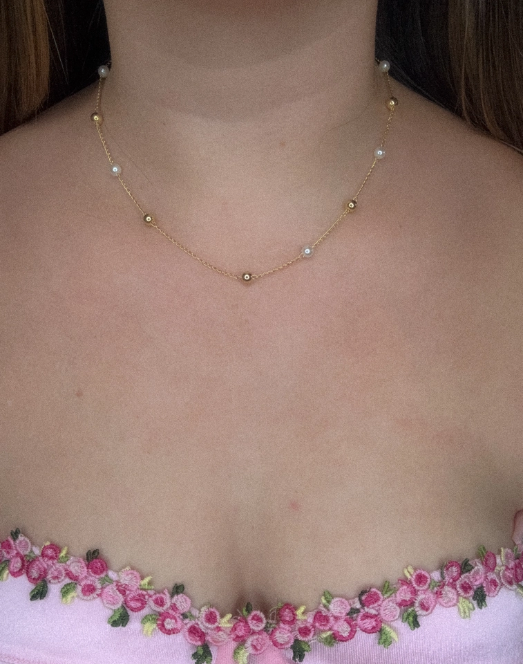 Choker bolinhas e pérolas  - 1