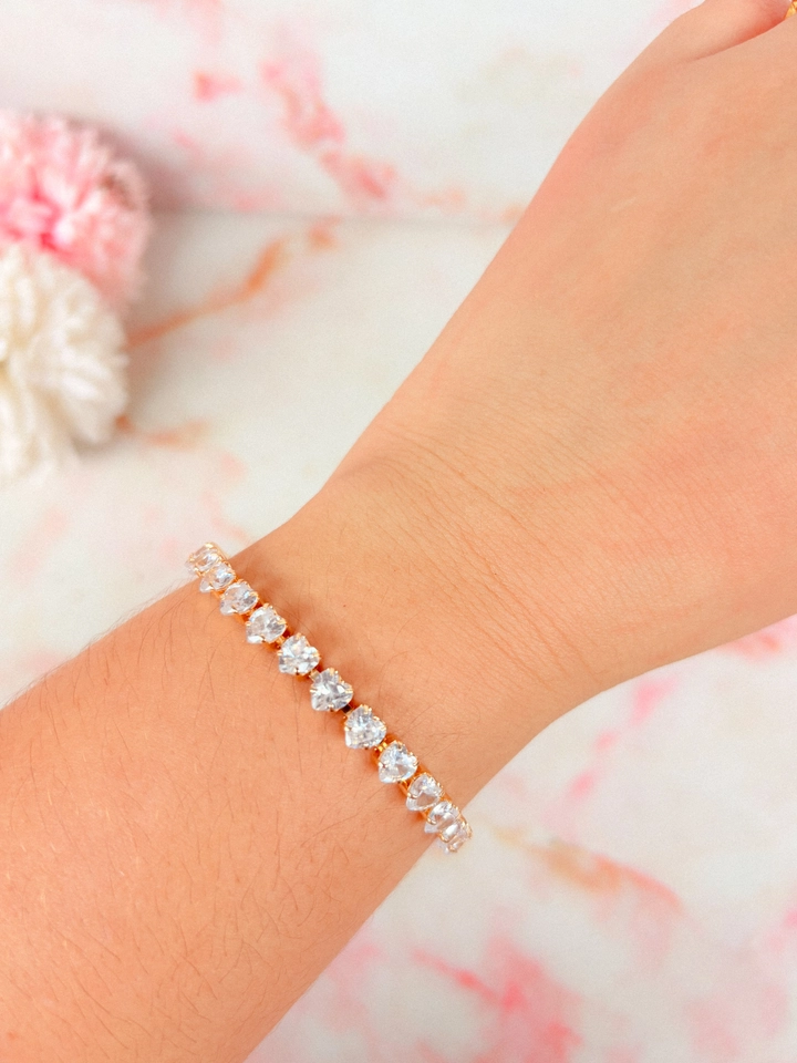 Pulseira corações - biju - 1