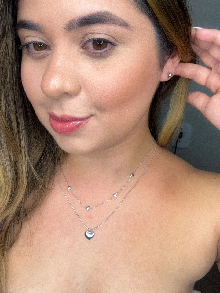 Conjunto colar duplo - aço inoxidável  - 1