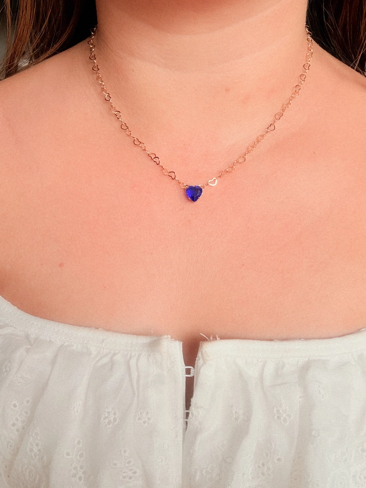 Choker coração azul  - 1