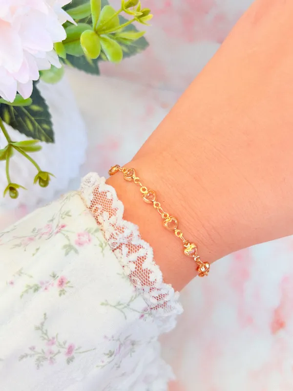 Pulseira mini corações cristais 