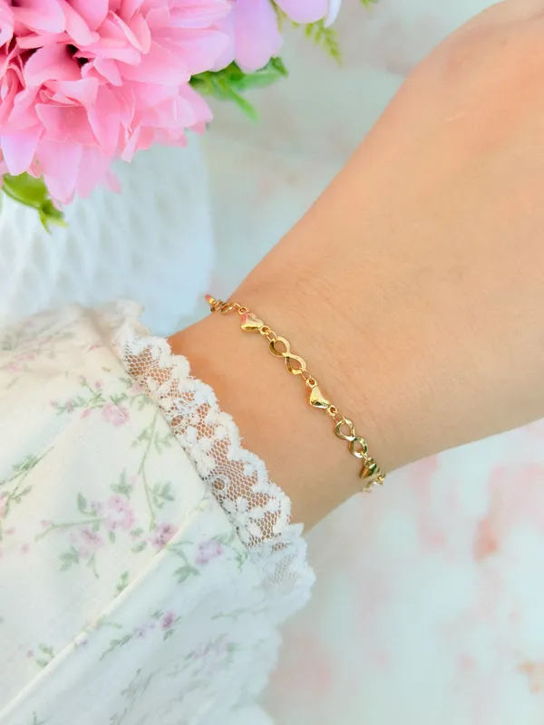 Pulseira corações com infinito 