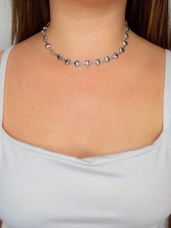 Choker corações - aço 