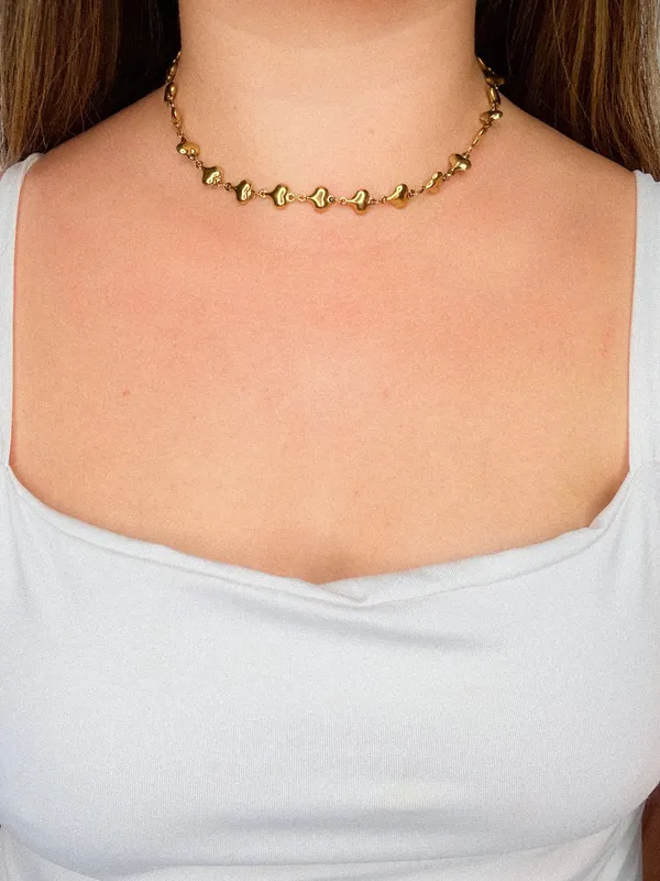 Choker corações -Aço 