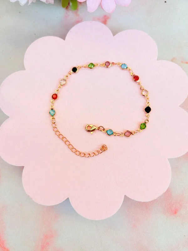 Pulseira pontinhos coloridos 