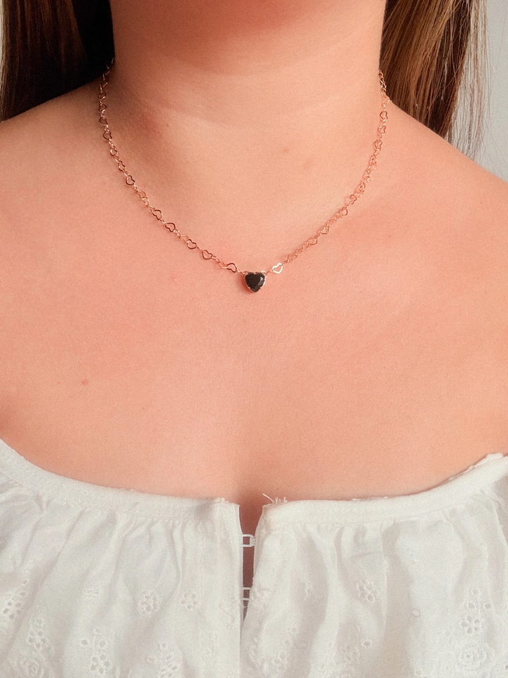 Choker coração preto  - 1