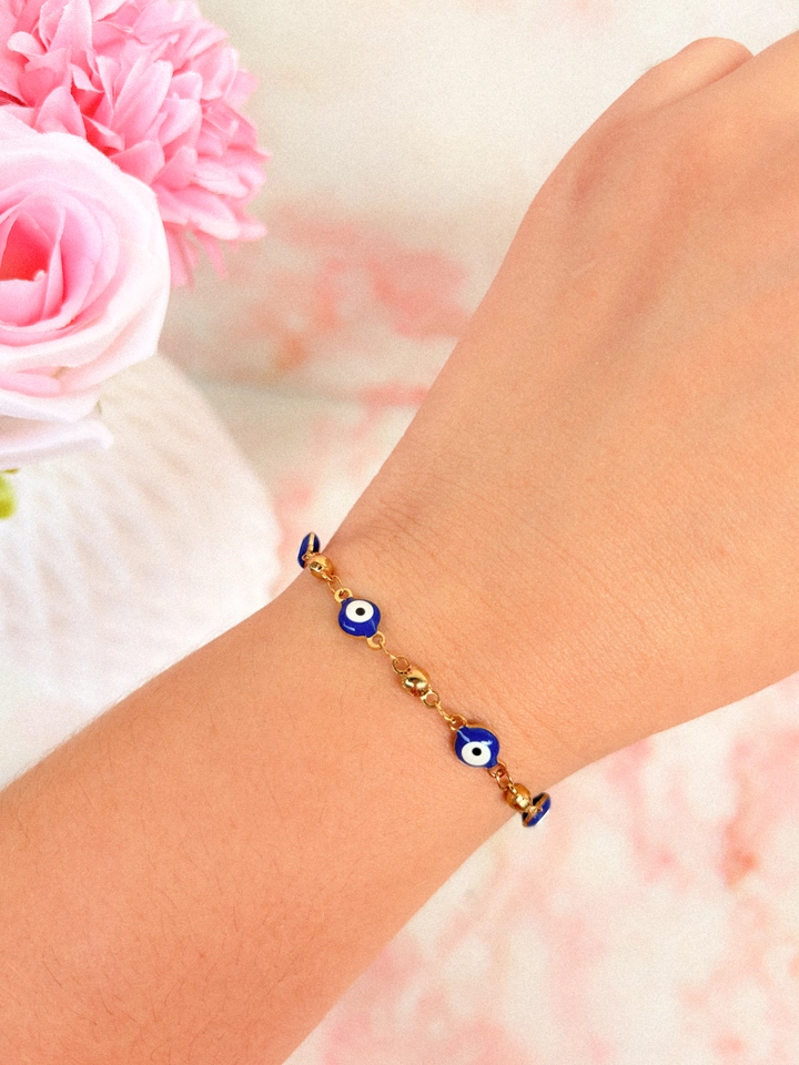 Pulseira olho grego - aço  - 1