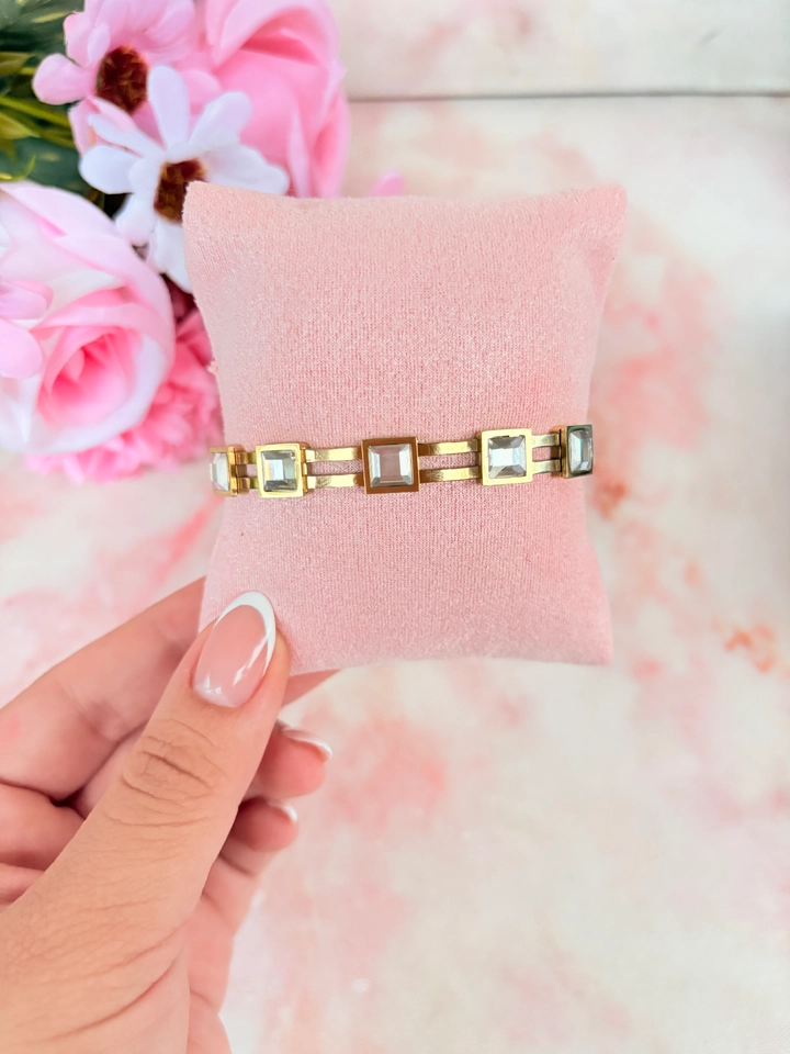 Bracelete brilho  - aço 