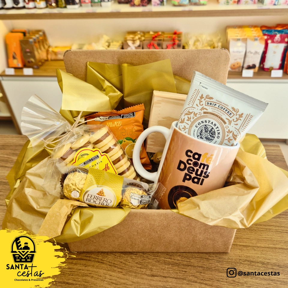 Cachepô Café com Deus 