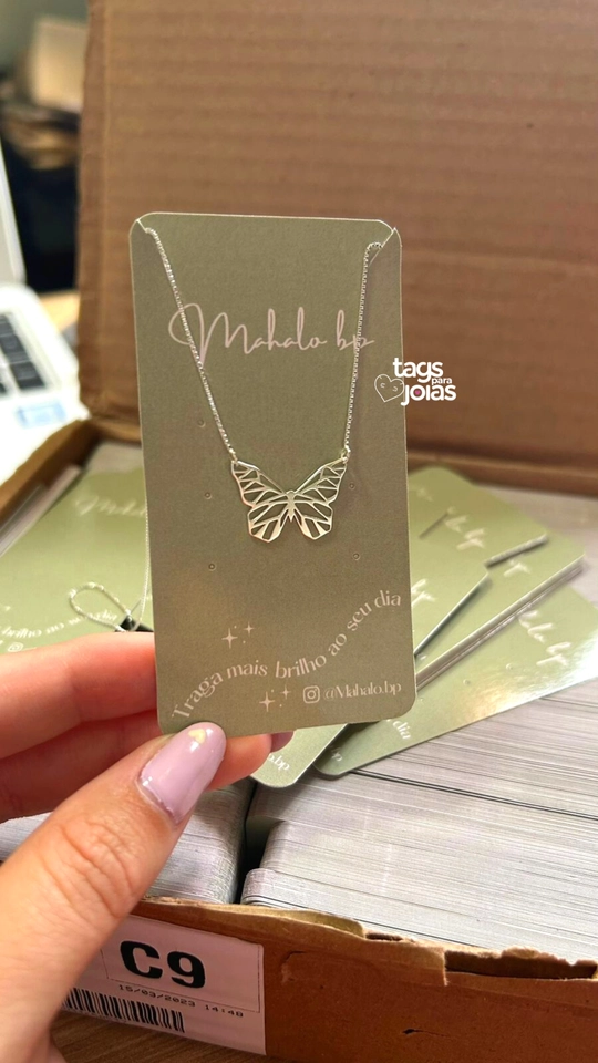 Tag Slim para Colar e Trio de Brincos - 8,5cm x 4,5cm - 2