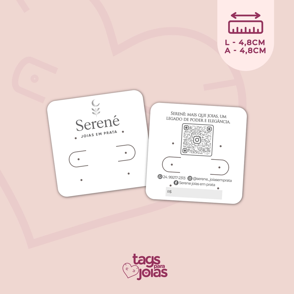 Tag Trio Quadrada Classic - 4,8cm x 4,8cm - 1
