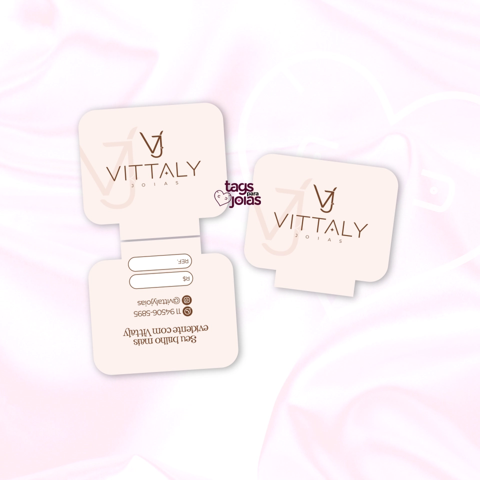 Tag Cinturada para Colar e Pulseira com vinco (dobra) - 8,8cm x 4,8cm - 3