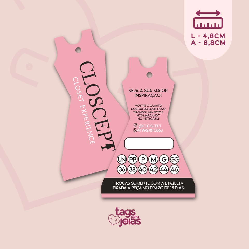 Tag Corte Personalizado - Até 8,8cm x 4,8cm