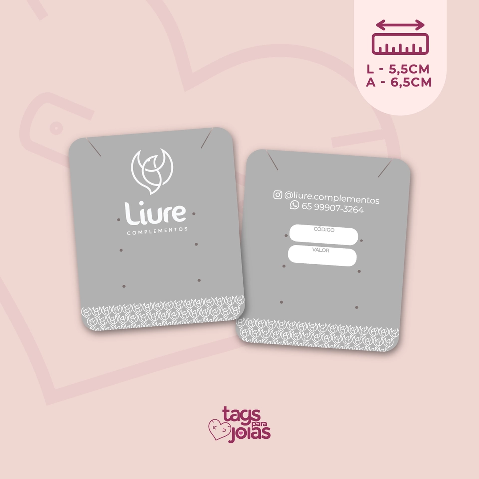 Tag Classic para Colar e Trio de Brincos - 5,5cm x 6,5cm - 1