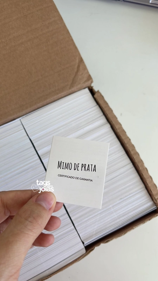 Certificado de Garantia com Vinco (dobra) - 8,8cm x 4,8cm - 4