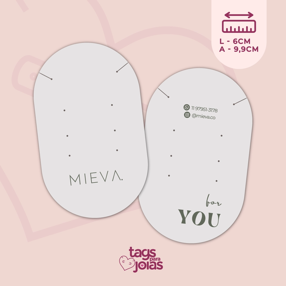 Tag Circular Colar e Trio de Brinco - 9,9cm x 6cm - 1