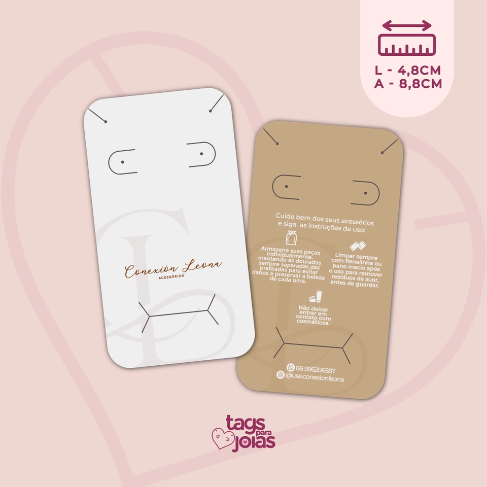 Tag para Colar, Brinco e Anel de Encaixe - 8,8cm x 4,8cm
