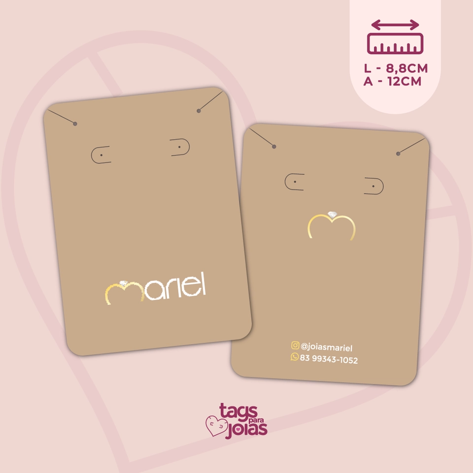 Tag Grande Colar e Brinco + Corte de Argolinha - 12cm x 8,8cm - 1