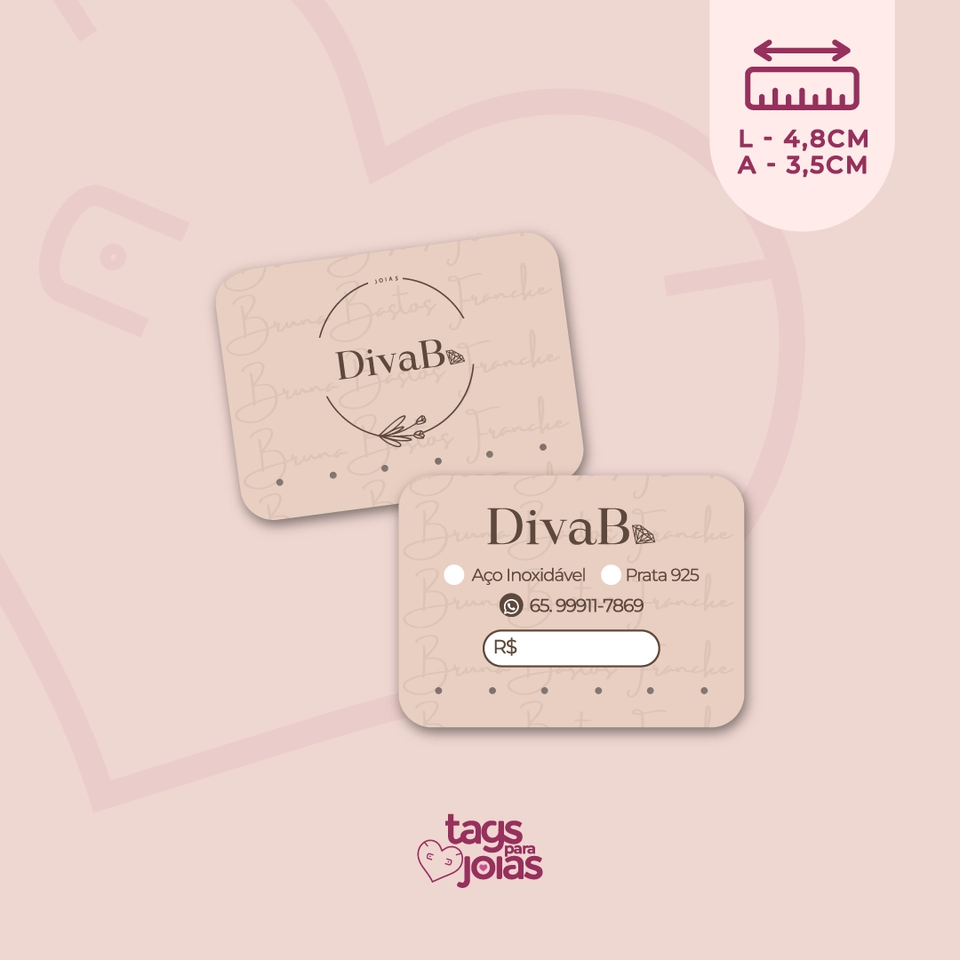 Mini Tag Trio de Argolas - 3,5cm x 4,8cm - 1