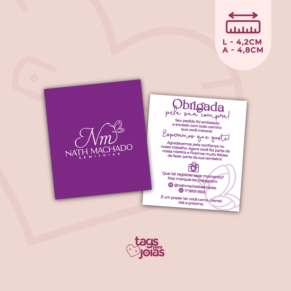 MINI AGRADECIMENTO - 4,2cm x 4,8cm