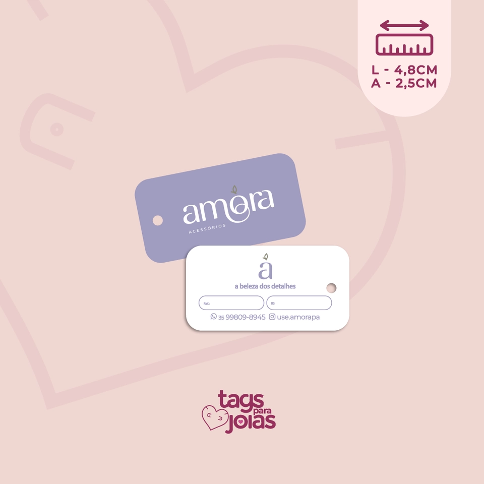 Tag para Anel e Acessórios - 2,5cm x 4,8cm - 1